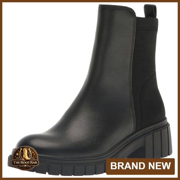 Waterproof Leather Ankle Boots with 1.75 Inch Heel - Size Available